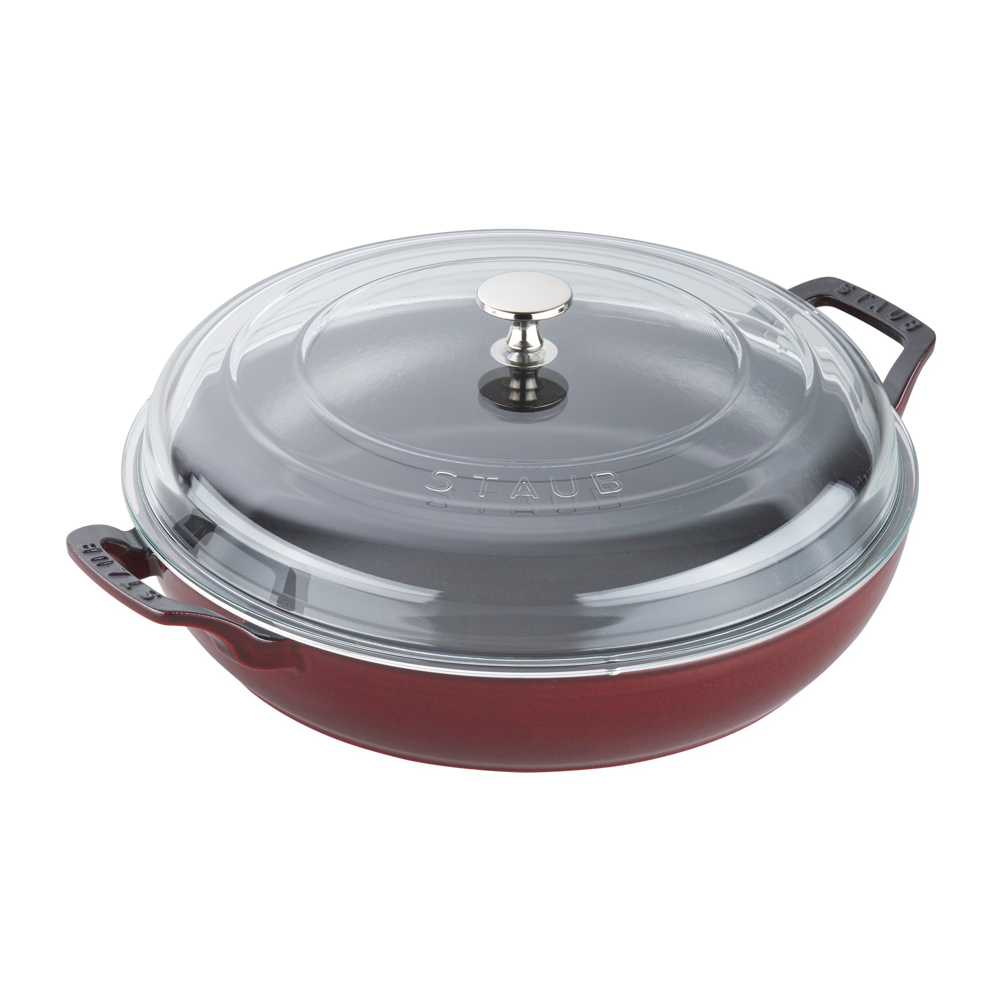 Cast Iron 3.5-qt Braiser with Glass Lid in Grenadine