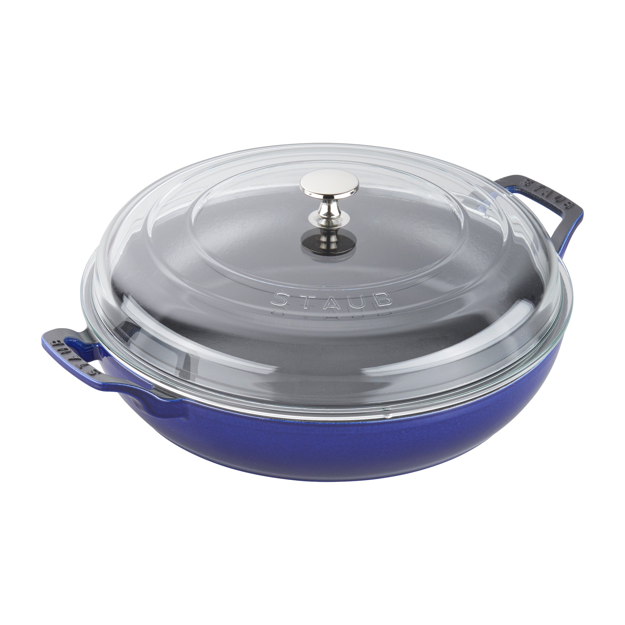 Cast Iron 3.5-qt Braiser with Glass Lid in Dark Blue