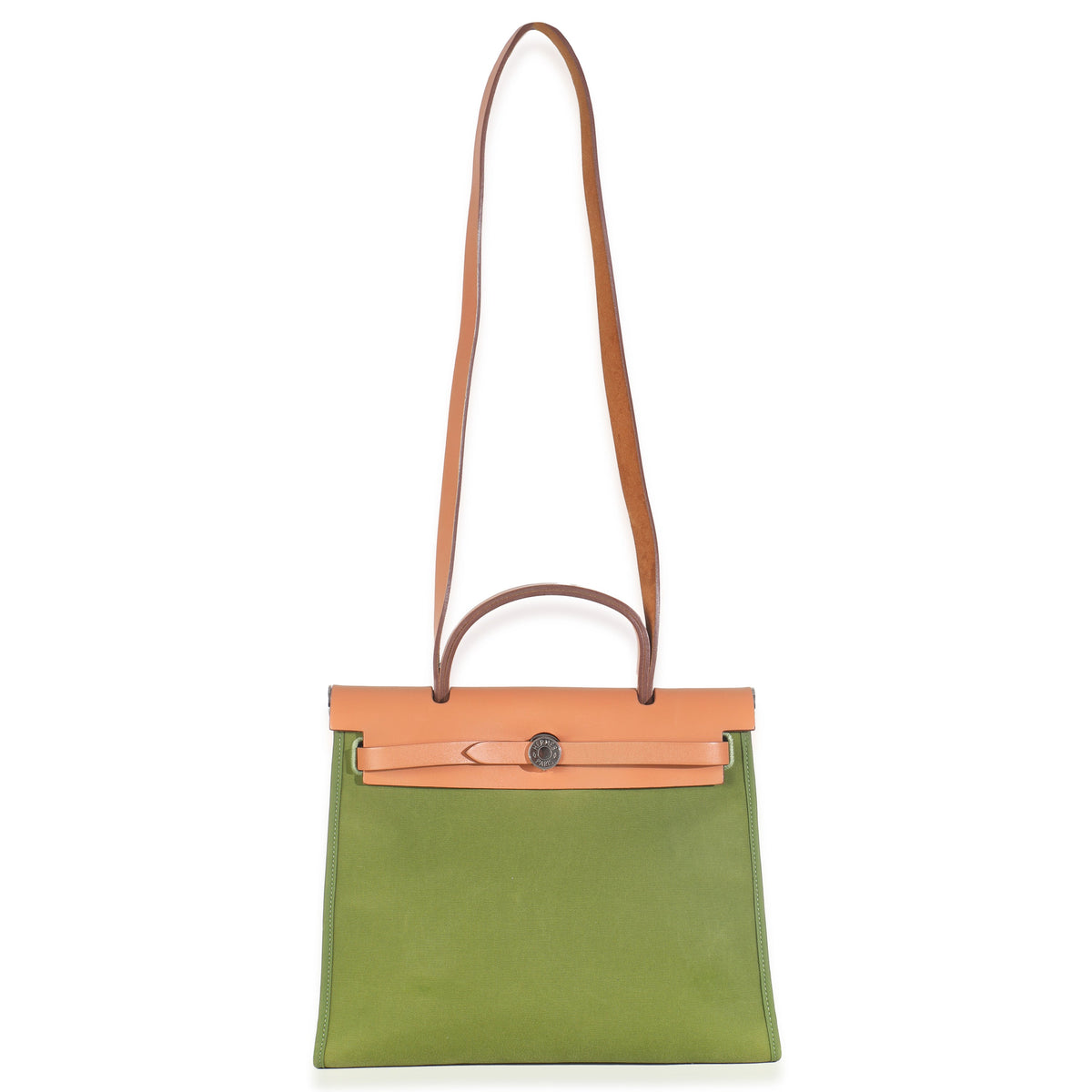Hermès Apple Green Vache Hunter Toile Herbag Zip 31 PHW Handbag ad1