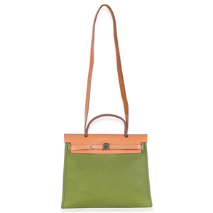 Hermès Apple Green Vache Hunter Toile Herbag Zip 31 PHW Handbag ad1