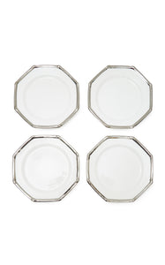 Bamboo Dessert Plates in Platinum, Set of 6