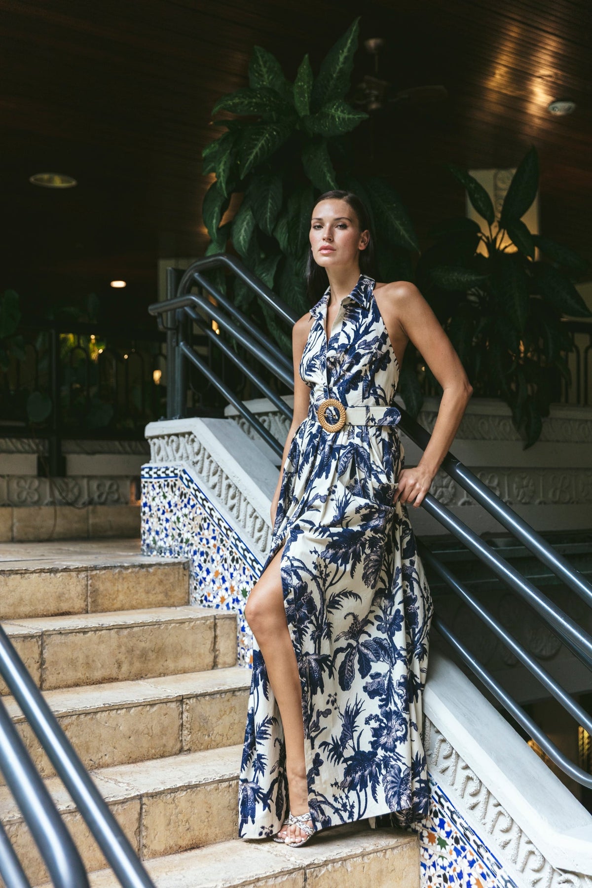 Quentin Dress in Fauna Floral Navy