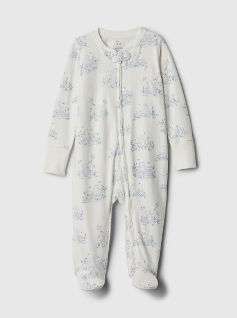 Baby First Favorites Graphic One-Piece - blue toile 3 to 6 months