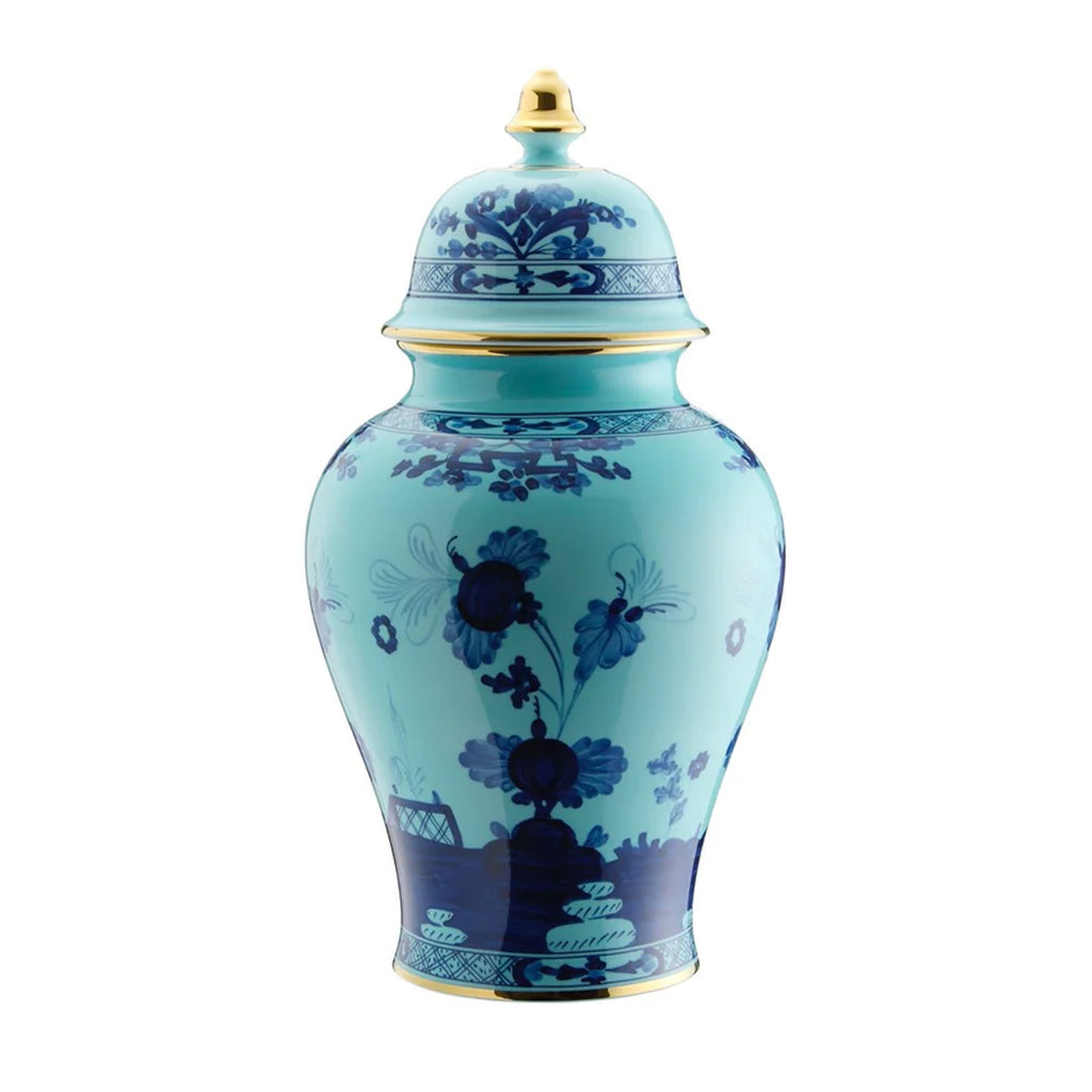 Oriente Italiano Large Potiche Vase With Cover in Iris