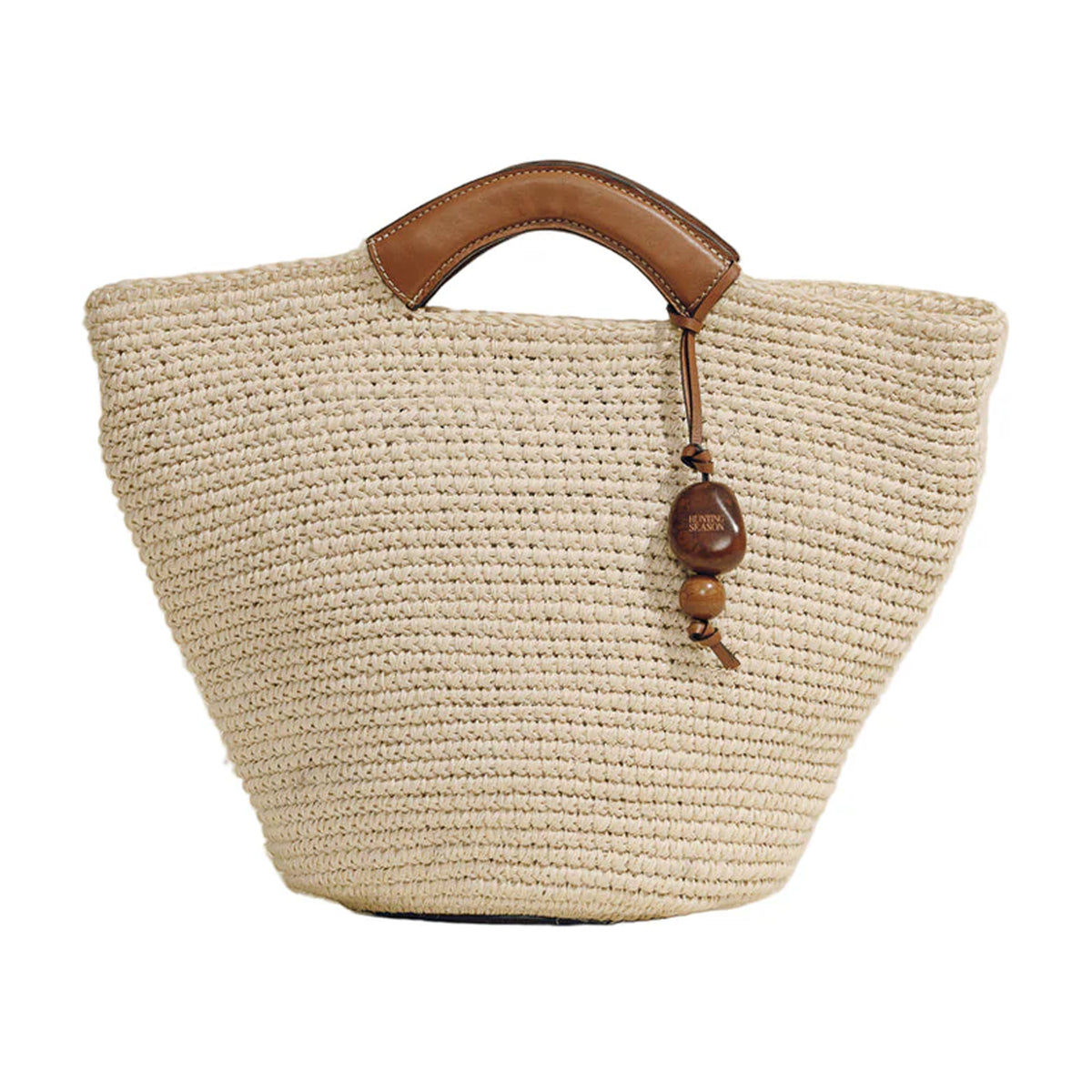 The Large Woven Shopper in Cognac Natural Fiber