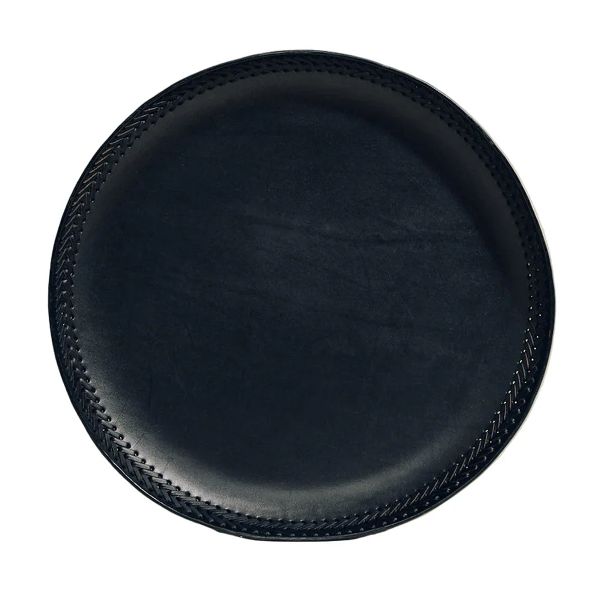 The Oversized Tray in Black Leather Lace Trim