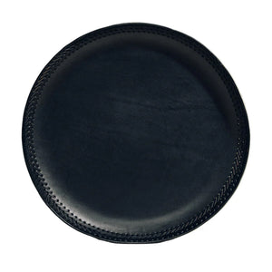 The Oversized Tray in Black Leather Lace Trim
