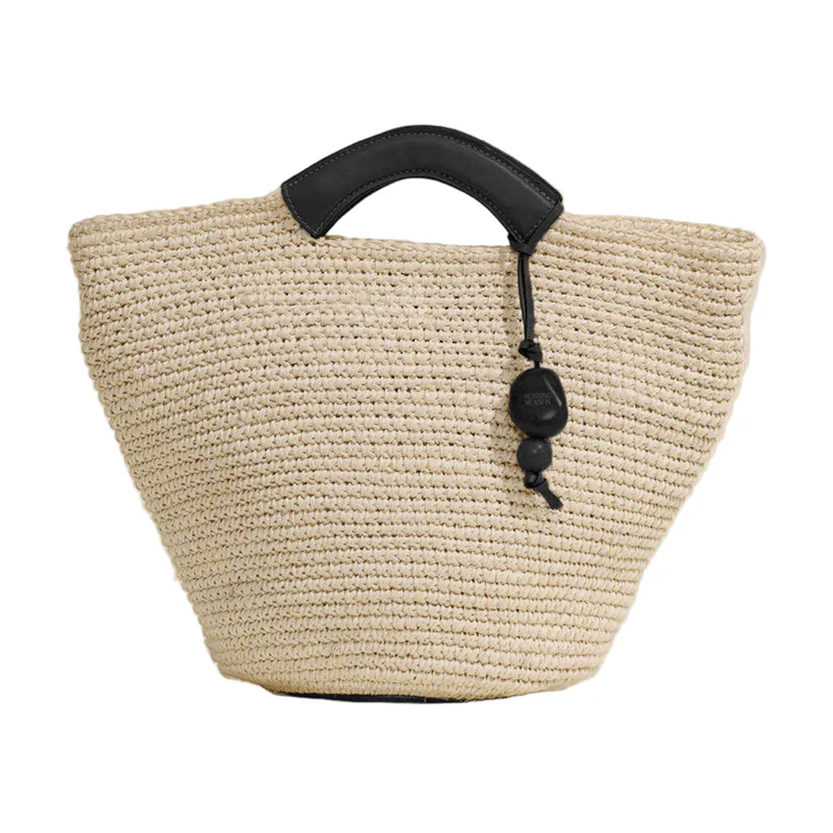 The Large Woven Shopper in Black Natural Fiber