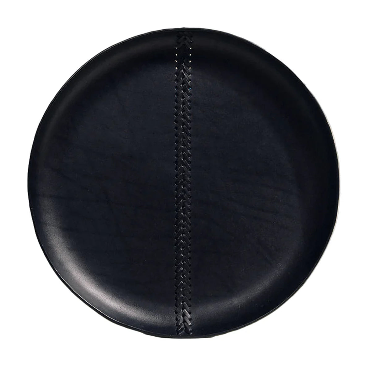 The Oversized Tray in Black Braided Molded Leather