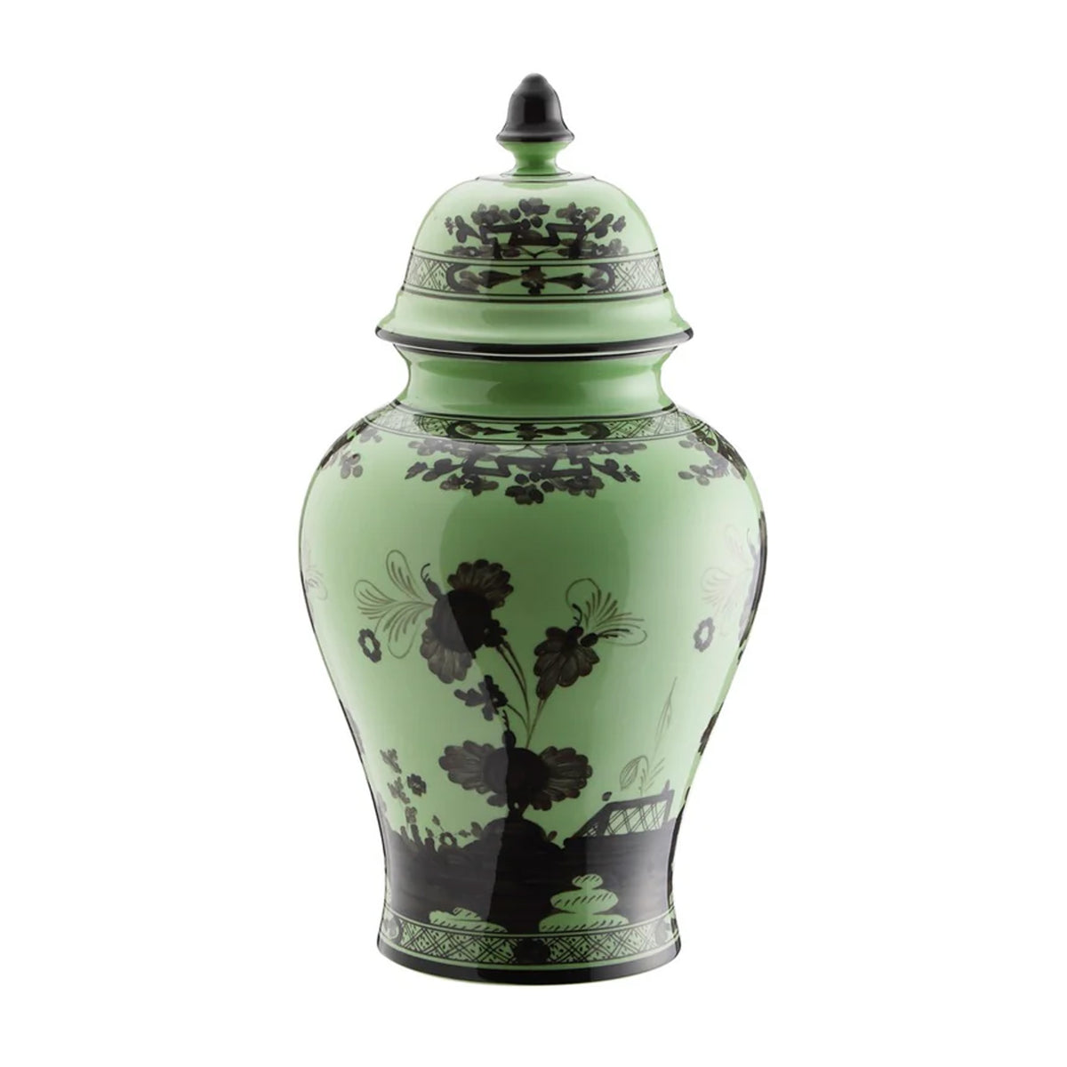Oriente Italiano Large Potiche Vase With Cover in Bario