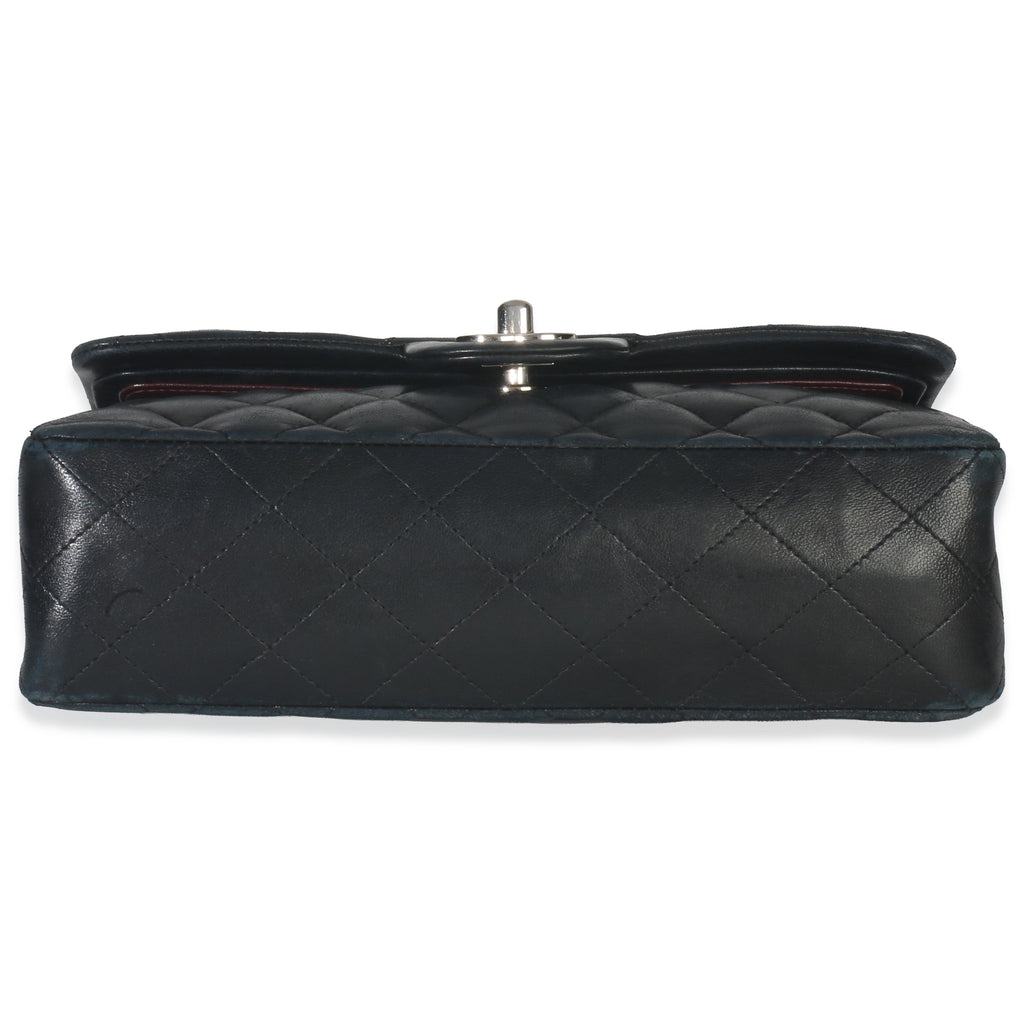 Chanel Black Quilted Lambskin Small Classic Double Flap Bag Handbag stamp