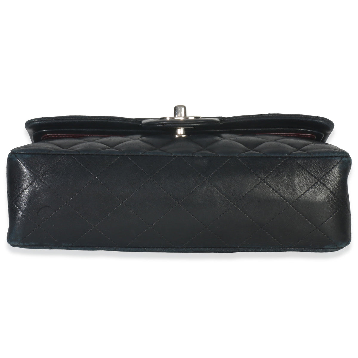 Chanel Black Quilted Lambskin Small Classic Double Flap Bag Handbag stamp