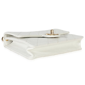 Chanel White Quilted Goatskin Small Chic Pearls Flap Bag