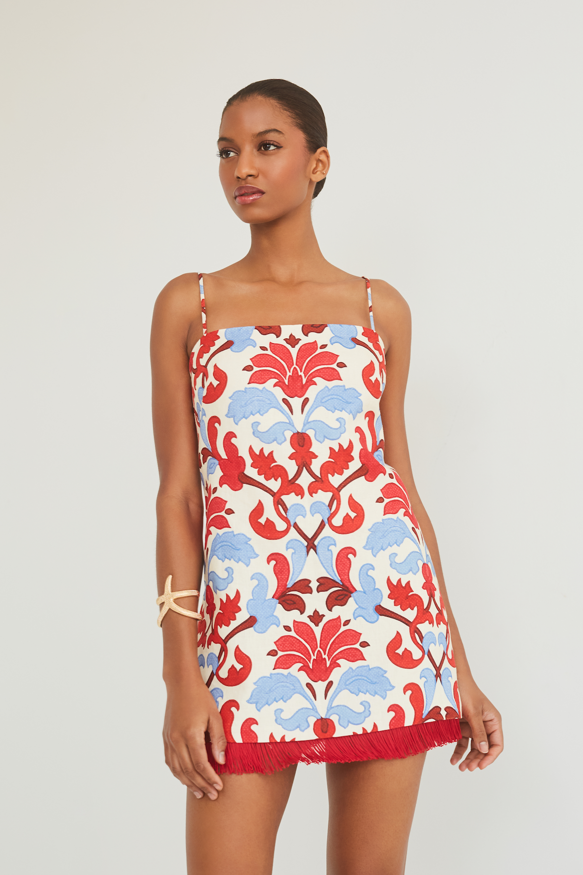 Valencia Mini Dress in Fleur Crest Ivory