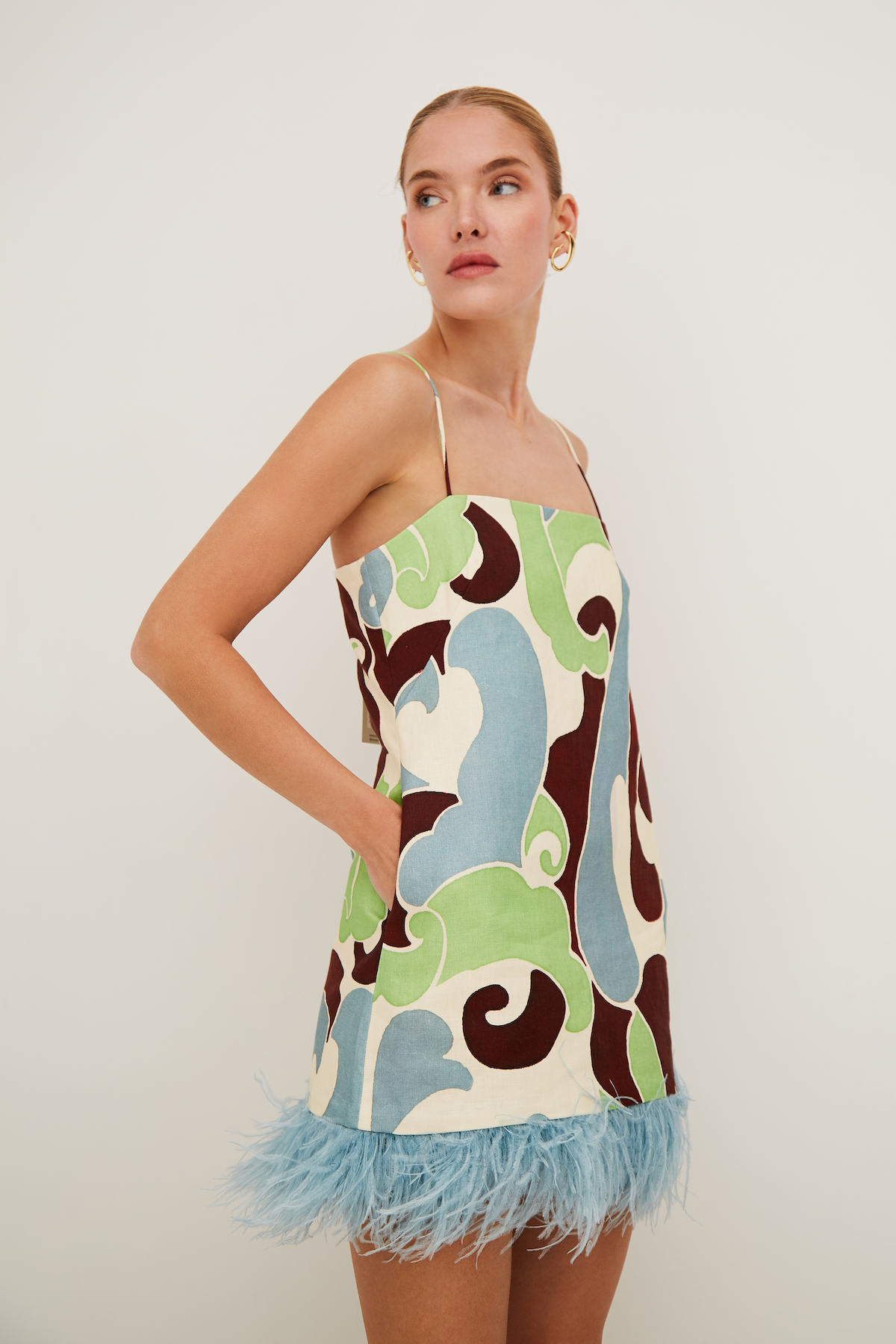 Valencia Mini Dress in Petal Wave Mint