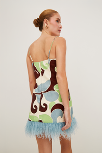 Valencia Mini Dress in Petal Wave Mint