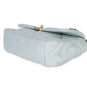 Chanel Light Blue Quilted Lambskin Medium Chanel 19 Flap Bag