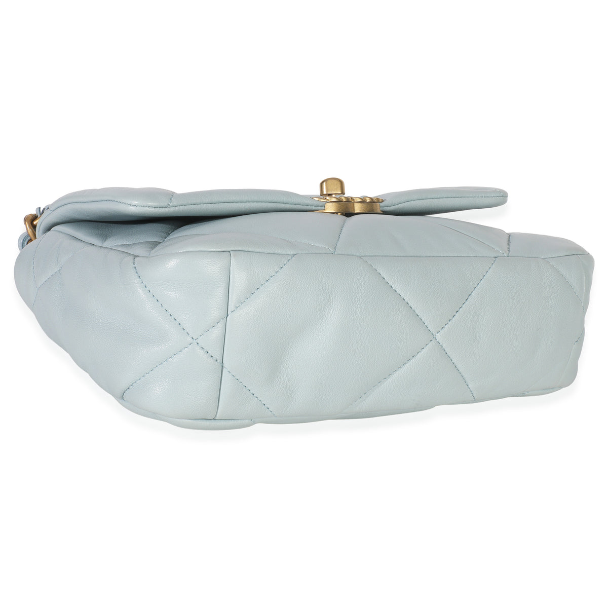 Chanel Light Blue Quilted Lambskin Medium Chanel 19 Flap Bag