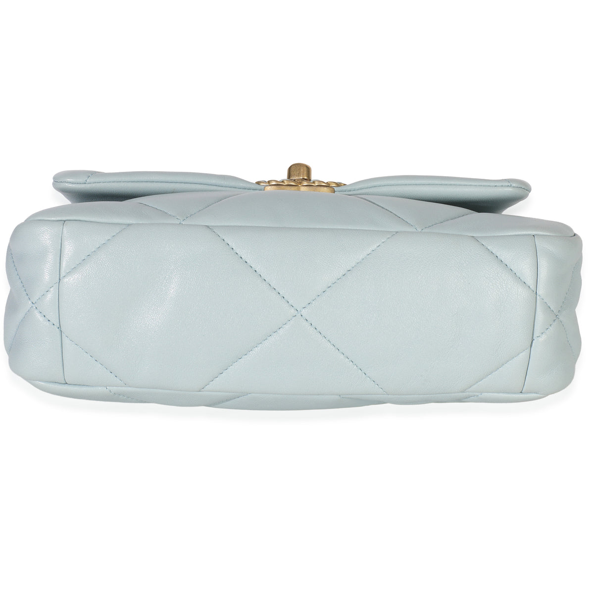 Chanel Light Blue Quilted Lambskin Medium Chanel 19 Flap Bag
