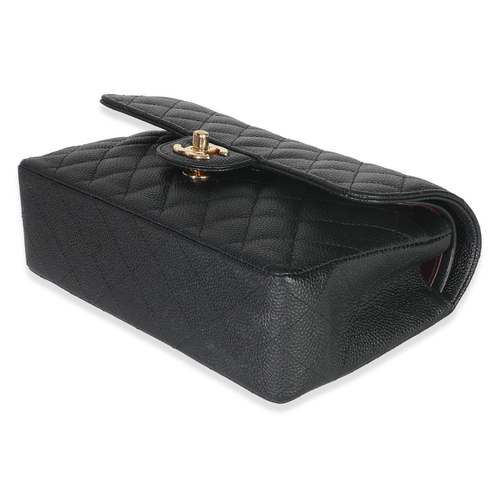 Chanel Black Quilted Caviar Small Classic Double Flap Handbag