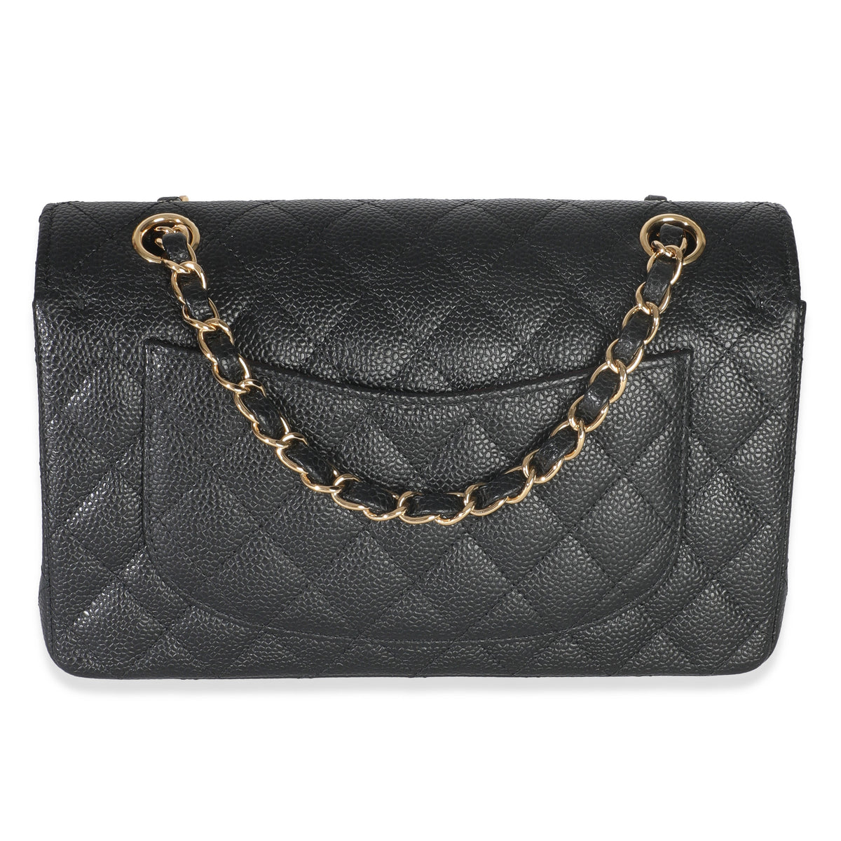 Chanel Black Quilted Caviar Small Classic Double Flap Handbag