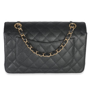 Chanel Black Quilted Caviar Small Classic Double Flap Handbag