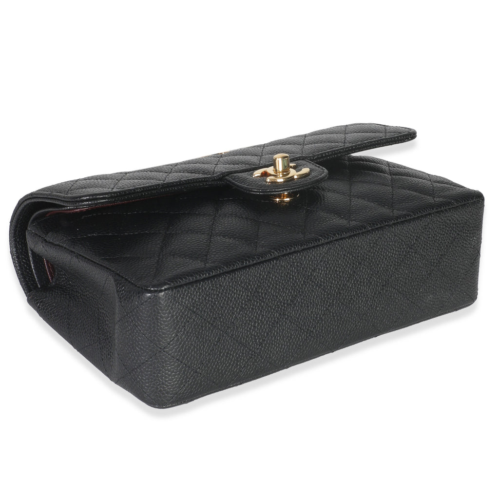Chanel Black Quilted Caviar Small Classic Double Flap Handbag