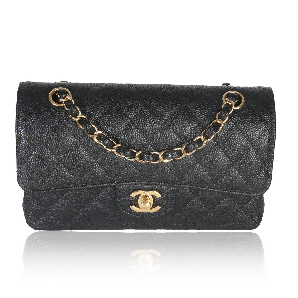 Chanel Black Quilted Caviar Small Classic Double Flap Handbag