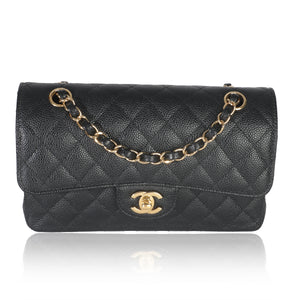 Chanel Black Quilted Caviar Small Classic Double Flap Handbag