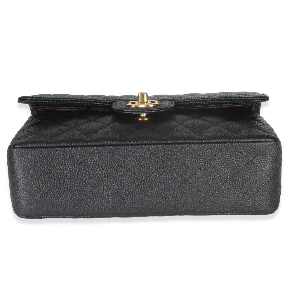 Chanel Black Quilted Caviar Small Classic Double Flap Handbag