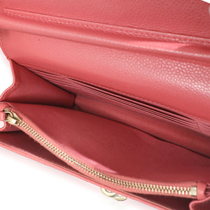 Chanel Pink Iridescent Quilted Caviar Golden Class Square Wallet On Chain Handbag ad1