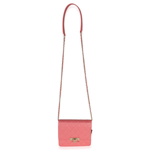Chanel Pink Iridescent Quilted Caviar Golden Class Square Wallet On Chain Handbag av