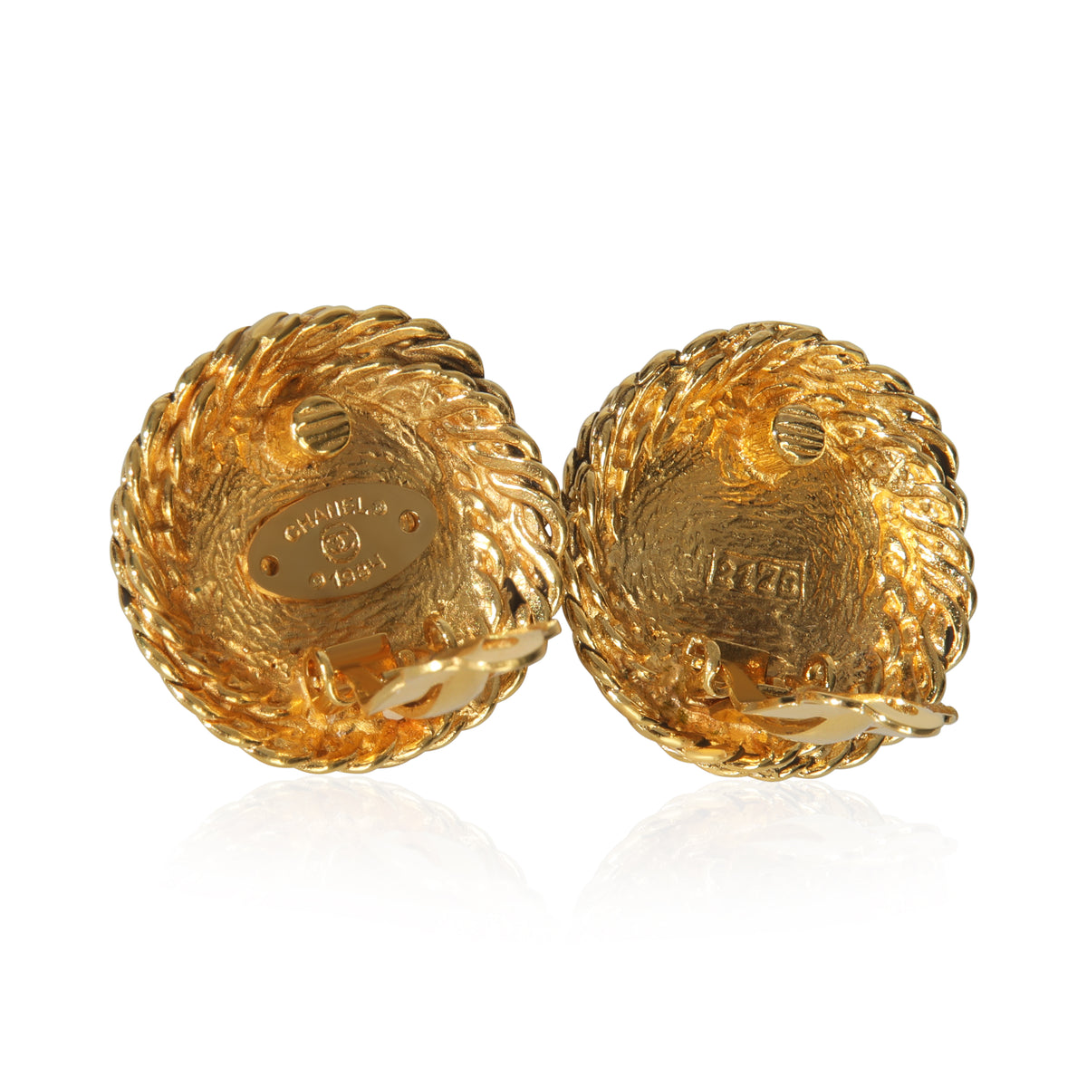 Chanel Gold-Plated Vintage 1984 Faux Pearl Earrings
