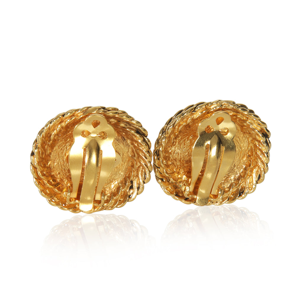 Chanel Gold-Plated Vintage 1984 Faux Pearl Earrings