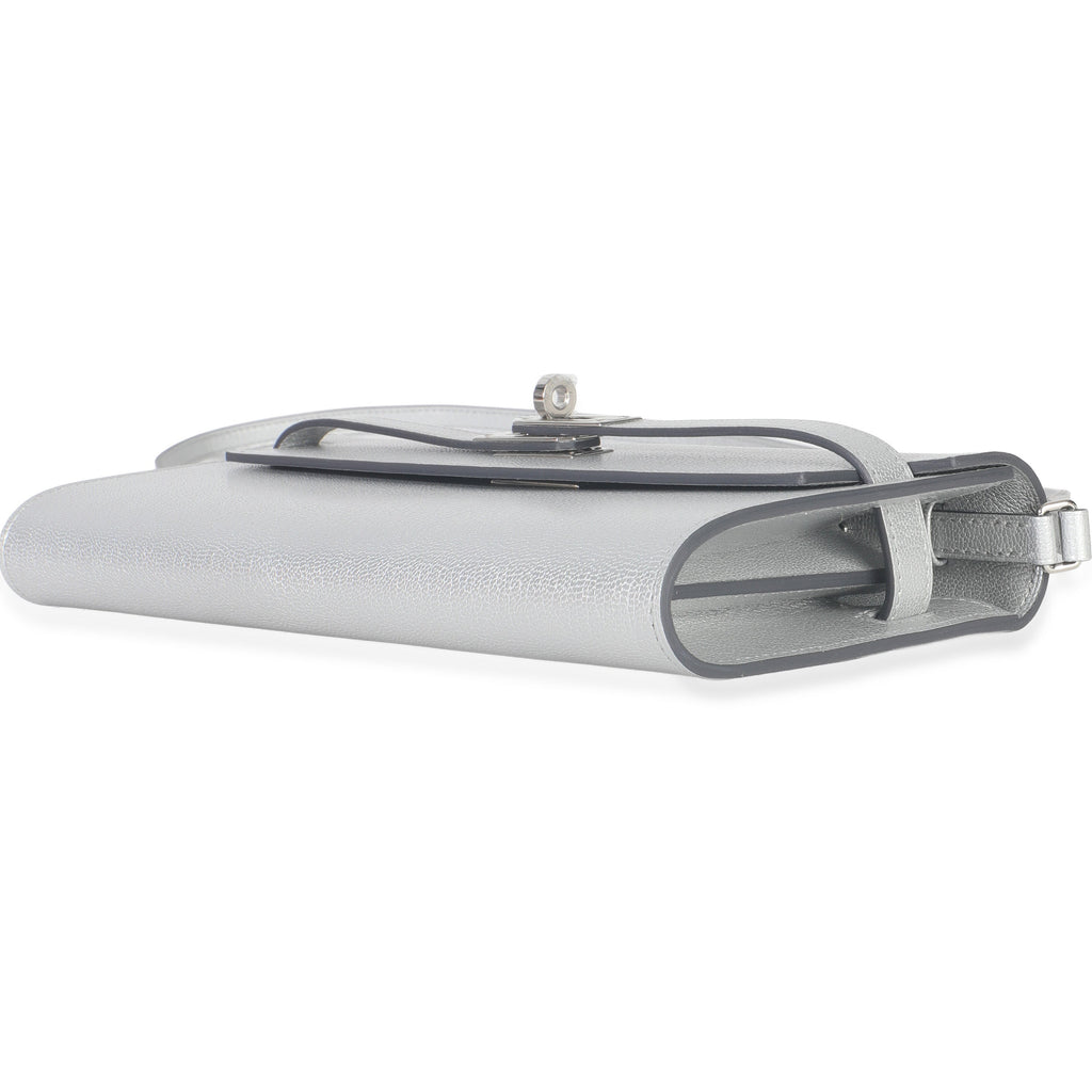 Hermès Argent Metallic Chevre Chamkilight Kelly Wallet To Go PHW Handbag box