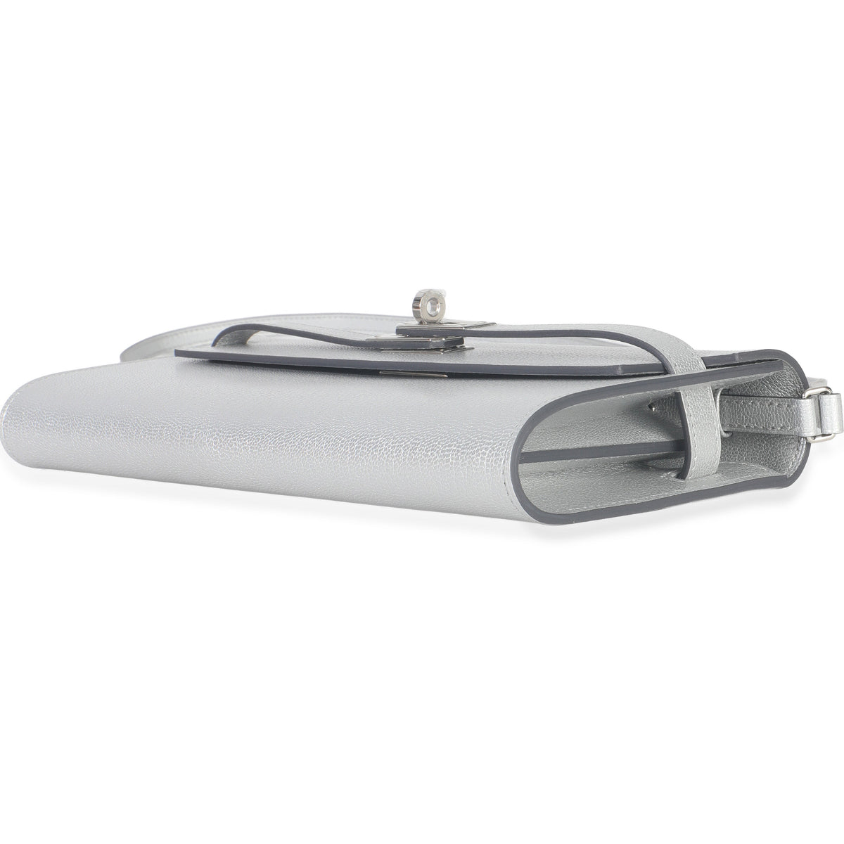 Hermès Argent Metallic Chevre Chamkilight Kelly Wallet To Go PHW Handbag box
