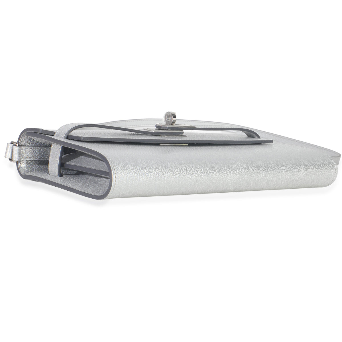 Hermès Argent Metallic Chevre Chamkilight Kelly Wallet To Go PHW Handbag clasp