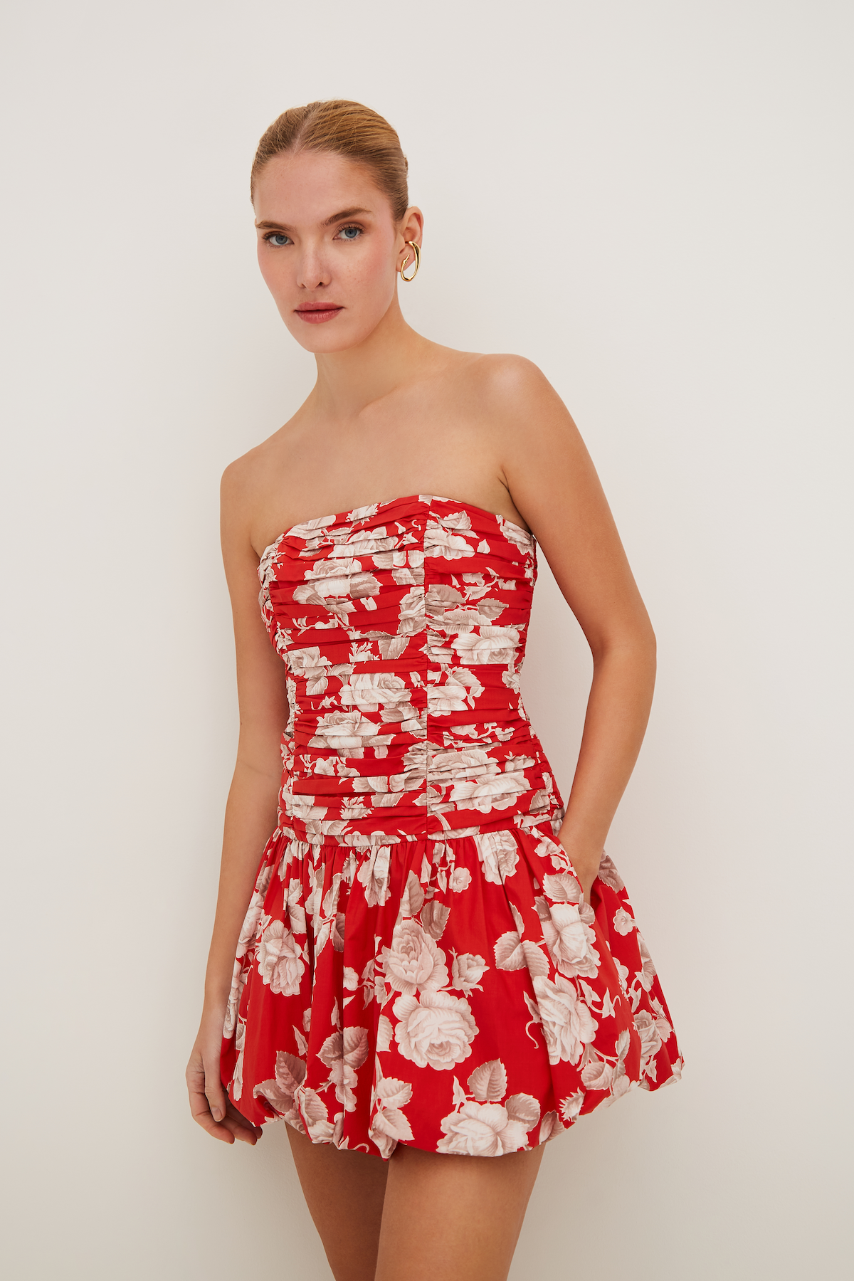 Montreal Mini Dress in Rosebud Red