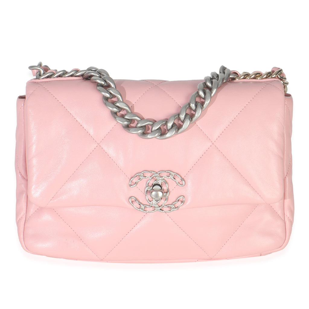 Chanel Light Pink Quilted Lambskin Small Chanel 19 Flap Bag