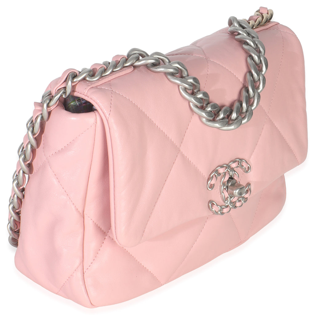 Chanel Light Pink Quilted Lambskin Small Chanel 19 Flap Bag