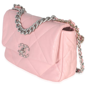 Chanel Light Pink Quilted Lambskin Small Chanel 19 Flap Bag
