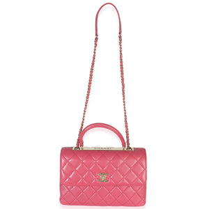 Chanel Pink Quilted Lambskin Medium Trendy CC Flap Dual Handle Bag Handbag av