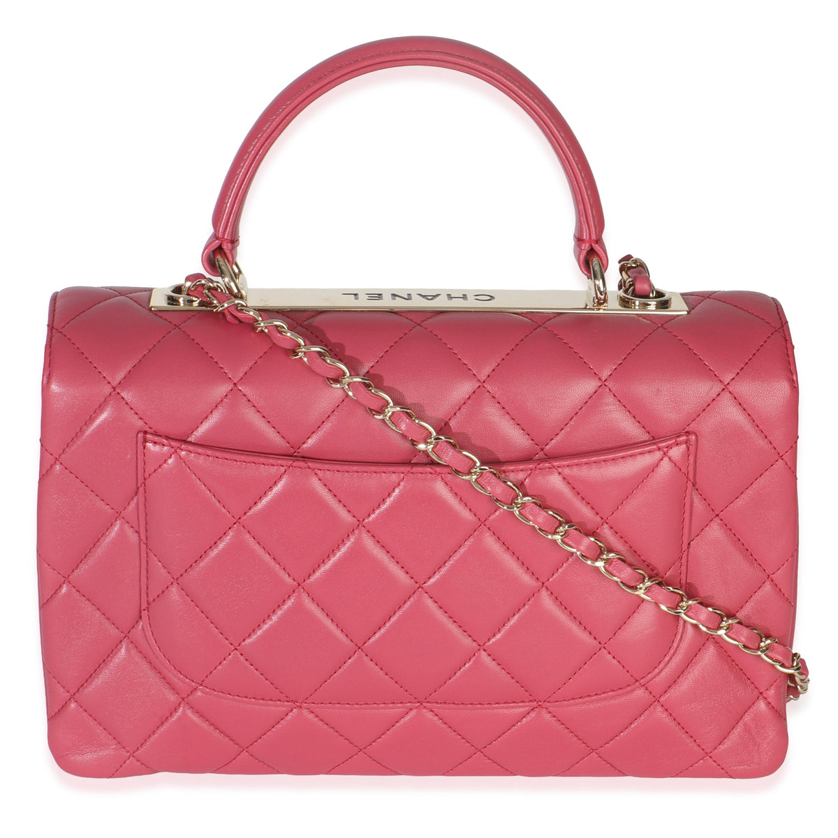Chanel Pink Quilted Lambskin Medium Trendy CC Flap Dual Handle Bag Handbag bv