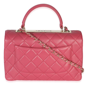 Chanel Pink Quilted Lambskin Medium Trendy CC Flap Dual Handle Bag Handbag bv