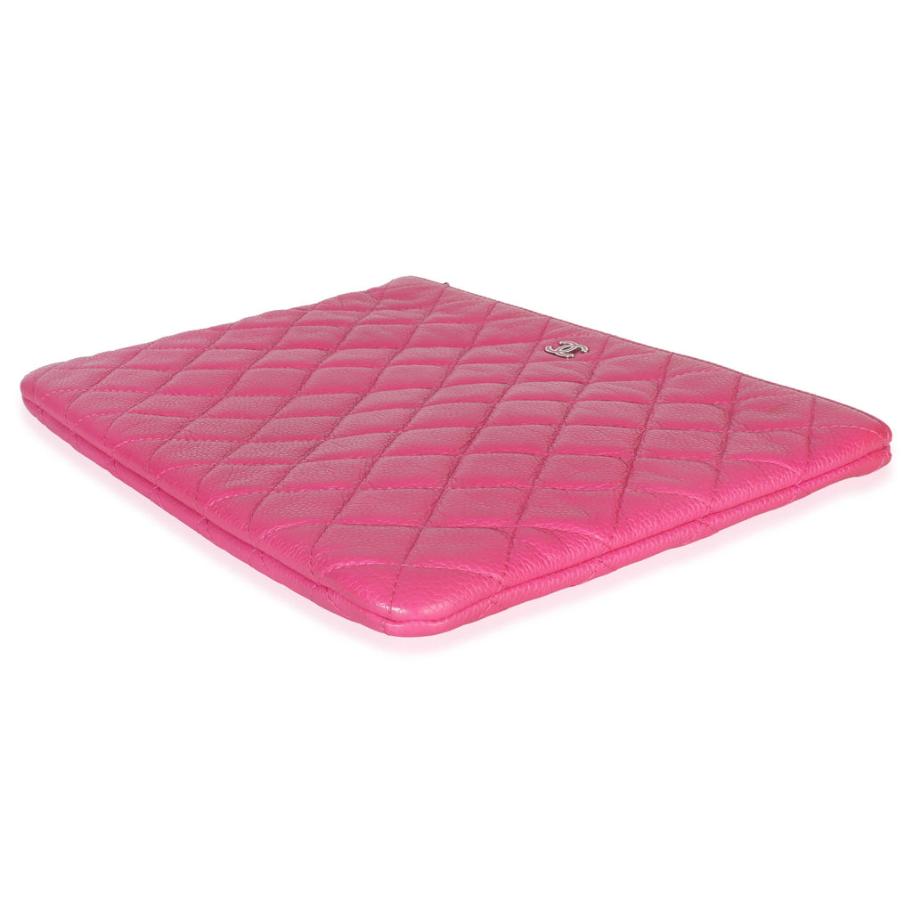 Chanel Pink Quilted Lambskin Medium Casino Beauty CC Cosmetic Case Handbag box