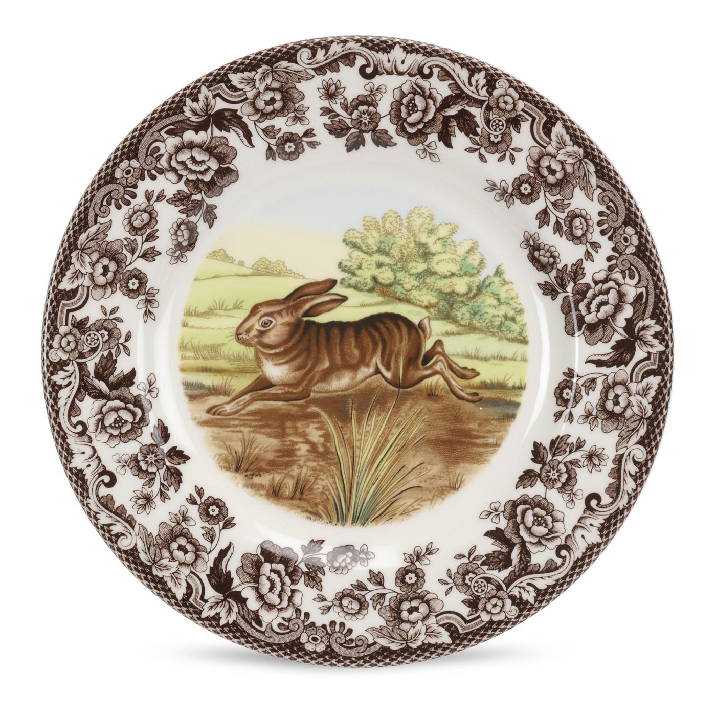 Woodland Salad Plate with Rabbit