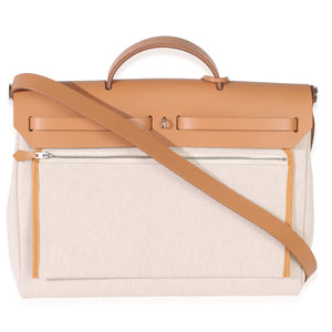 Hermès Ecru Beige Naturel Sable Toile Criss Viking Herbag Messenger 39 PHW Handbag bv