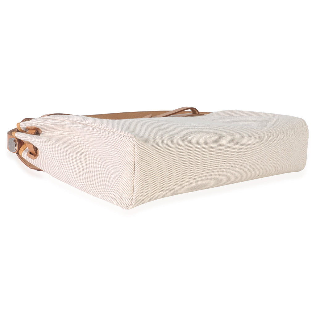Hermès Ecru Beige Naturel Sable Toile Criss Viking Herbag Messenger 39 PHW Handbag clasp