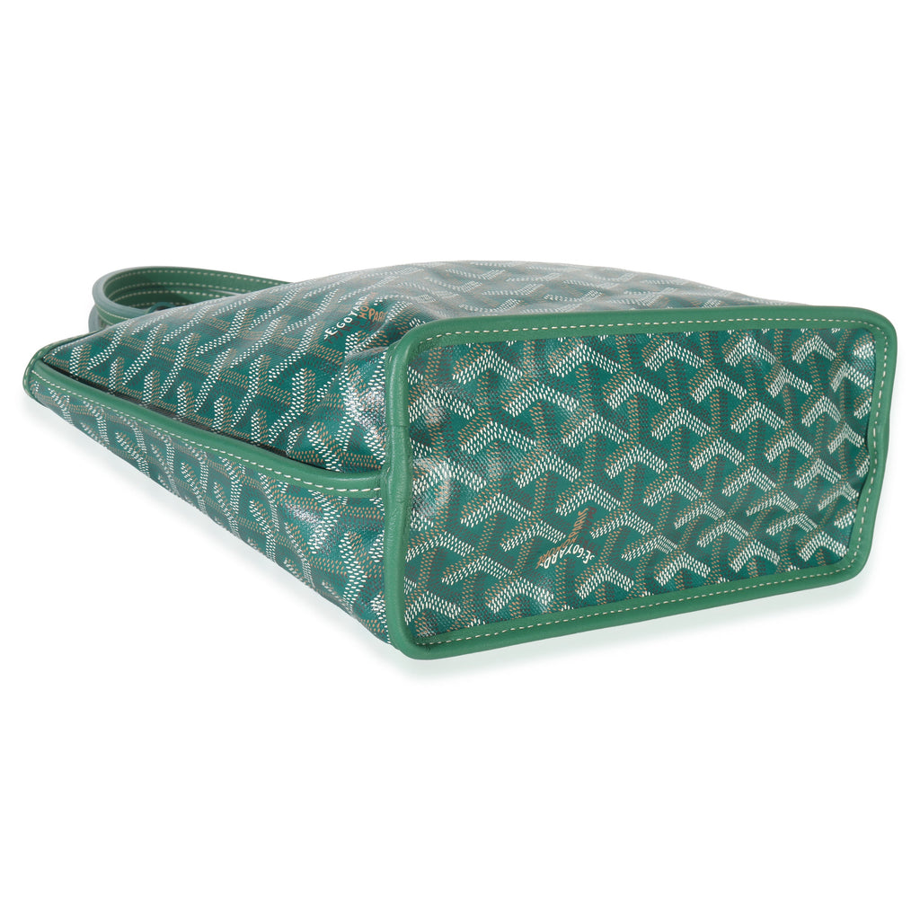 Goyard Green ine Canvas Reversible Mini Anjou Handbag clasp