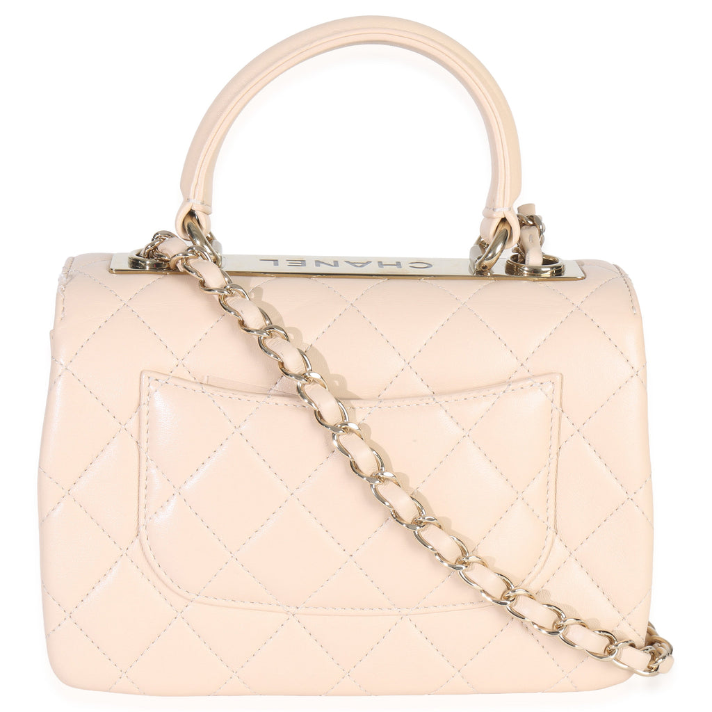Chanel 25C Beige Quilted Lambskin Small Trendy Flap Bag Handbag bv